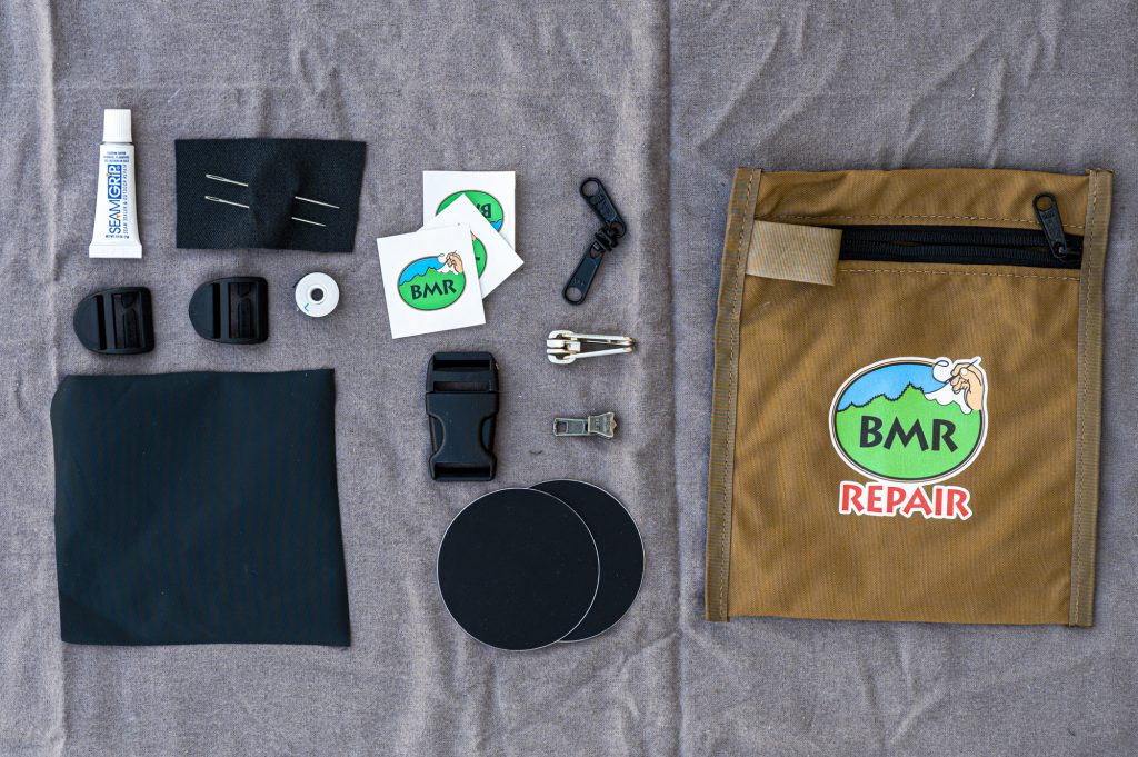 items  in the BMR repair kit such as zipper sliders and patches